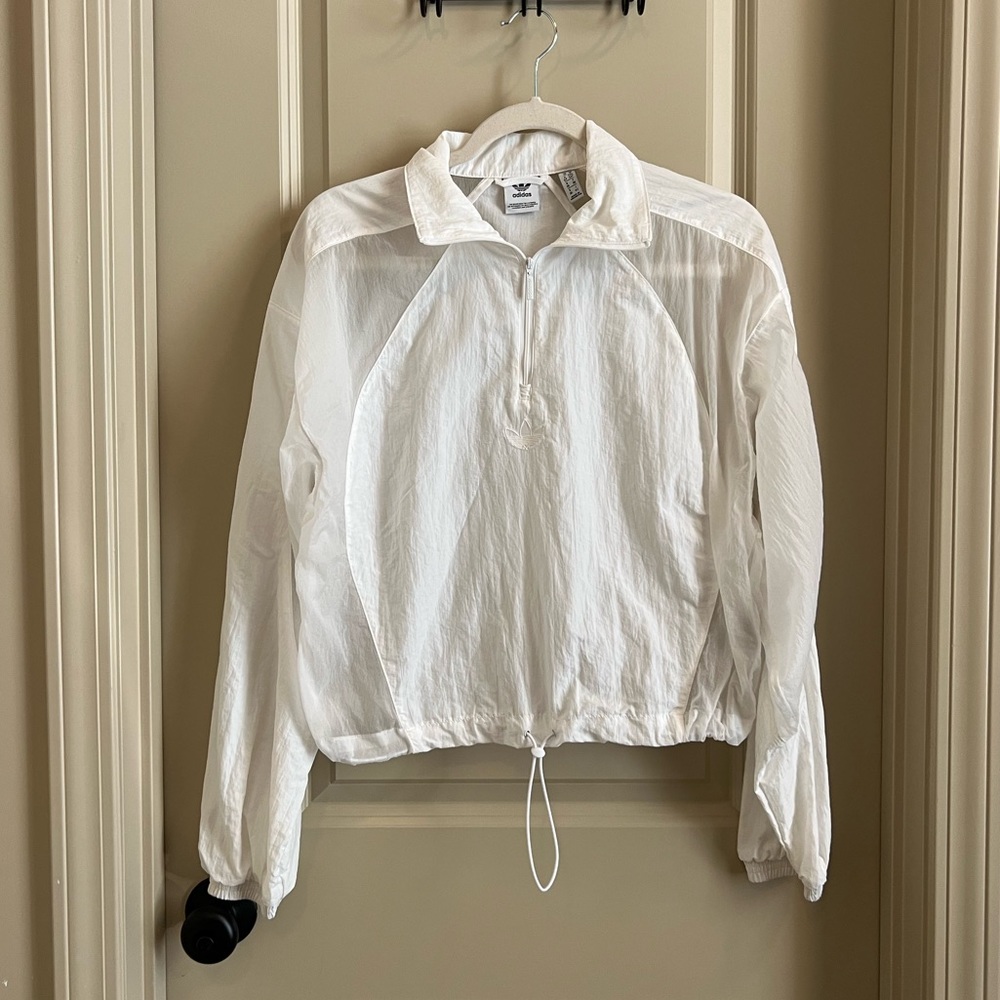 🔴SOLD🔴Adidas Trefoil Semi Sheer White Featherweight Jacket